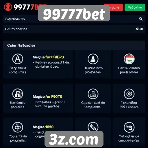 Analise das funcionalidades do site 99777bet